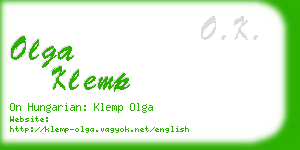 olga klemp business card
